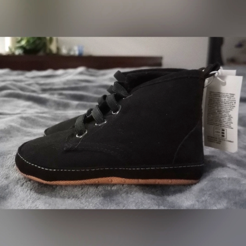 NWT 6-12 month baby black slip on shoes